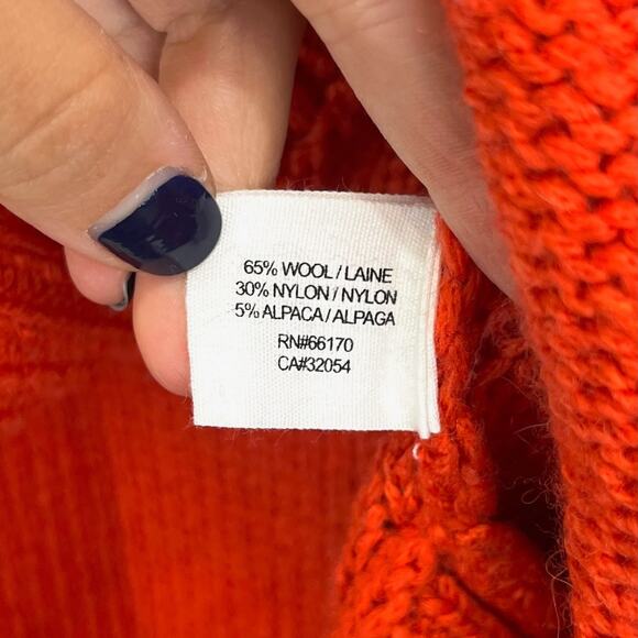 GUINEVERE Anthropologie Sweater Wool Alpaca Blend Orange Size L - Picture 8 of 9